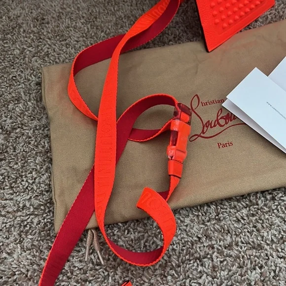 Christian Louboutin - Loubilab Spiked Leather Crossbody Bag - Sunrise Orange - Picture 6 of 7